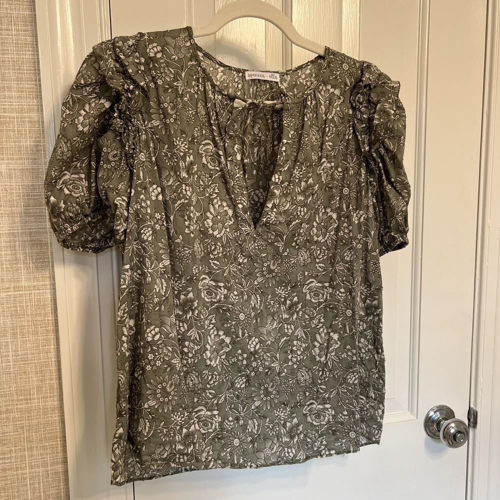 Spencer Ella Blouse Top Short Sleeve size Small